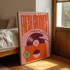 Vinyl Record Print | Fresh Grooves | Music Inspired Wall Art | Retro Mid Century Poster