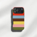 Red & Blue & Brown & Yellow & Pink  retro stripe tough phone cases for iPhone and Samsung