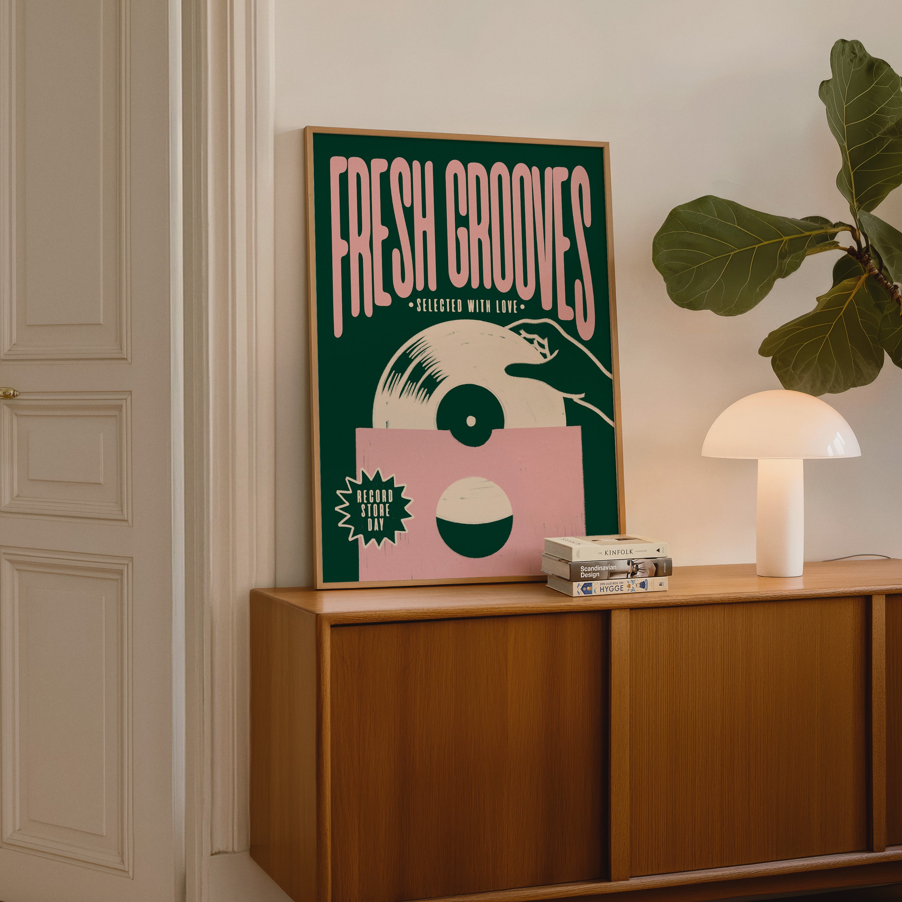 Vinyl Record Print | Fresh Grooves | Music Inspired Wall Art | Retro Mid Century Poster