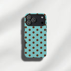 Aqua Brown Polka Dot Phone Case
