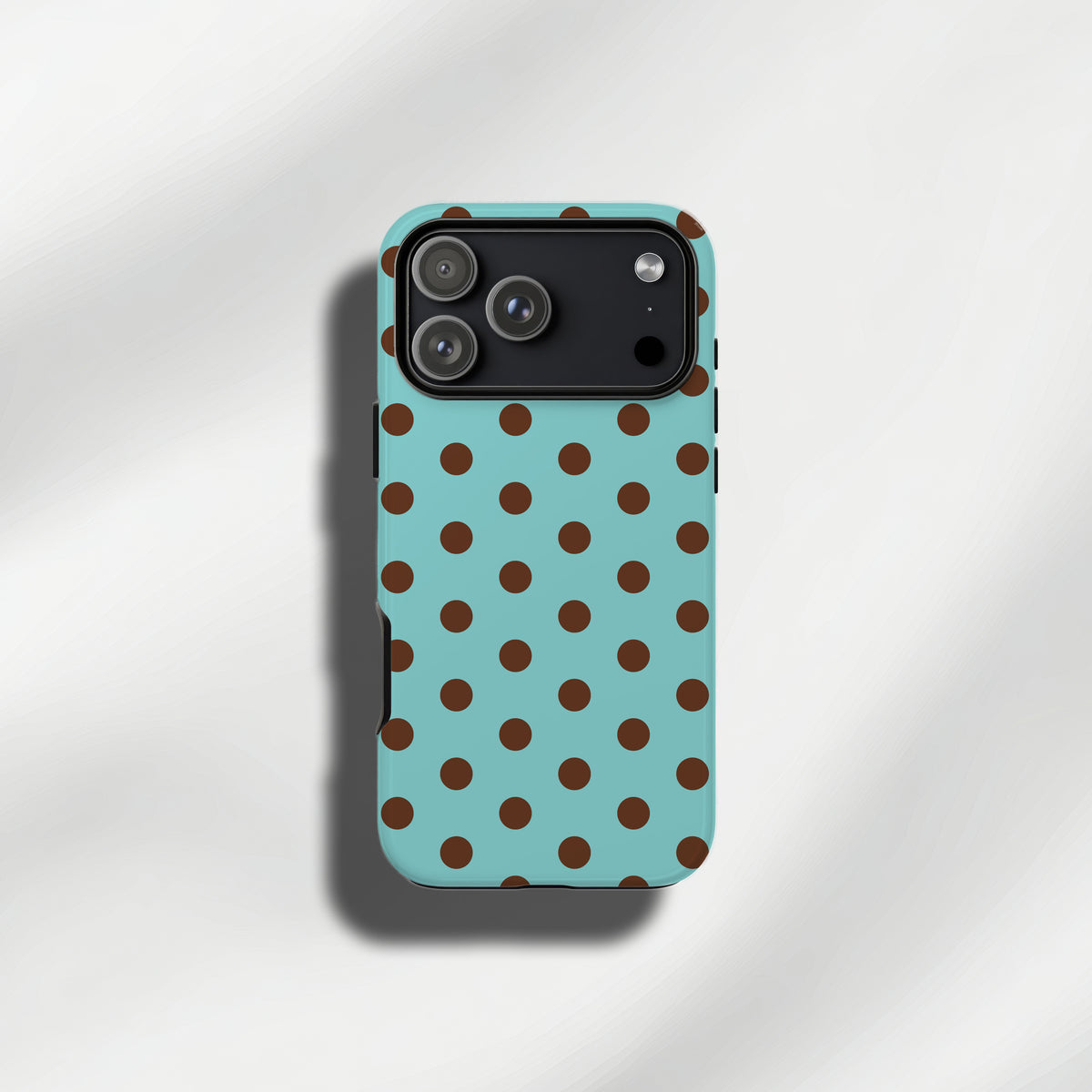 Aqua Brown Polka Dot Phone Case