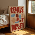 Ceramics Print | Pottery Wall Art | Retro Mid Century Kitchen Poster | Illustration