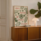Food Print | Soul Mates & Small Plates | Kitchen Wall Art | Retro Mid Century Dining Poster