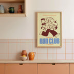 Coffee Print | Coffee & Pastry Run Club | Kitchen Wall Art | Retro Mid Century Food Poster