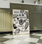 Food Print | Soul Mates & Small Plates | Kitchen Wall Art | Retro Mid Century Dining Poster