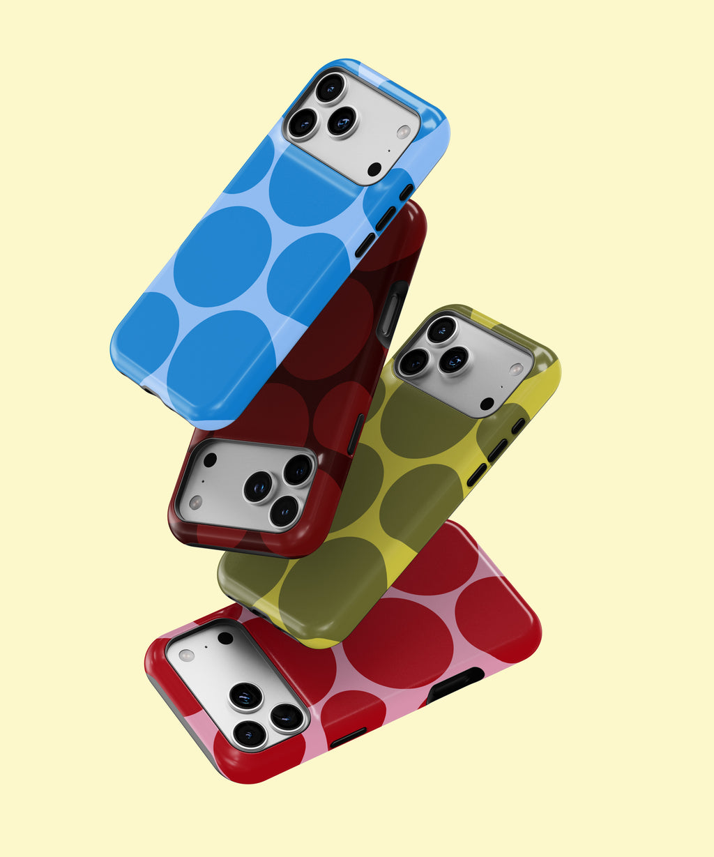 Retro Big Dot Phone Case – Colourful 70s Circle Tough Case