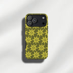 Lime Green & Khaki retro starburst tough phone cases for iPhone and Samsung