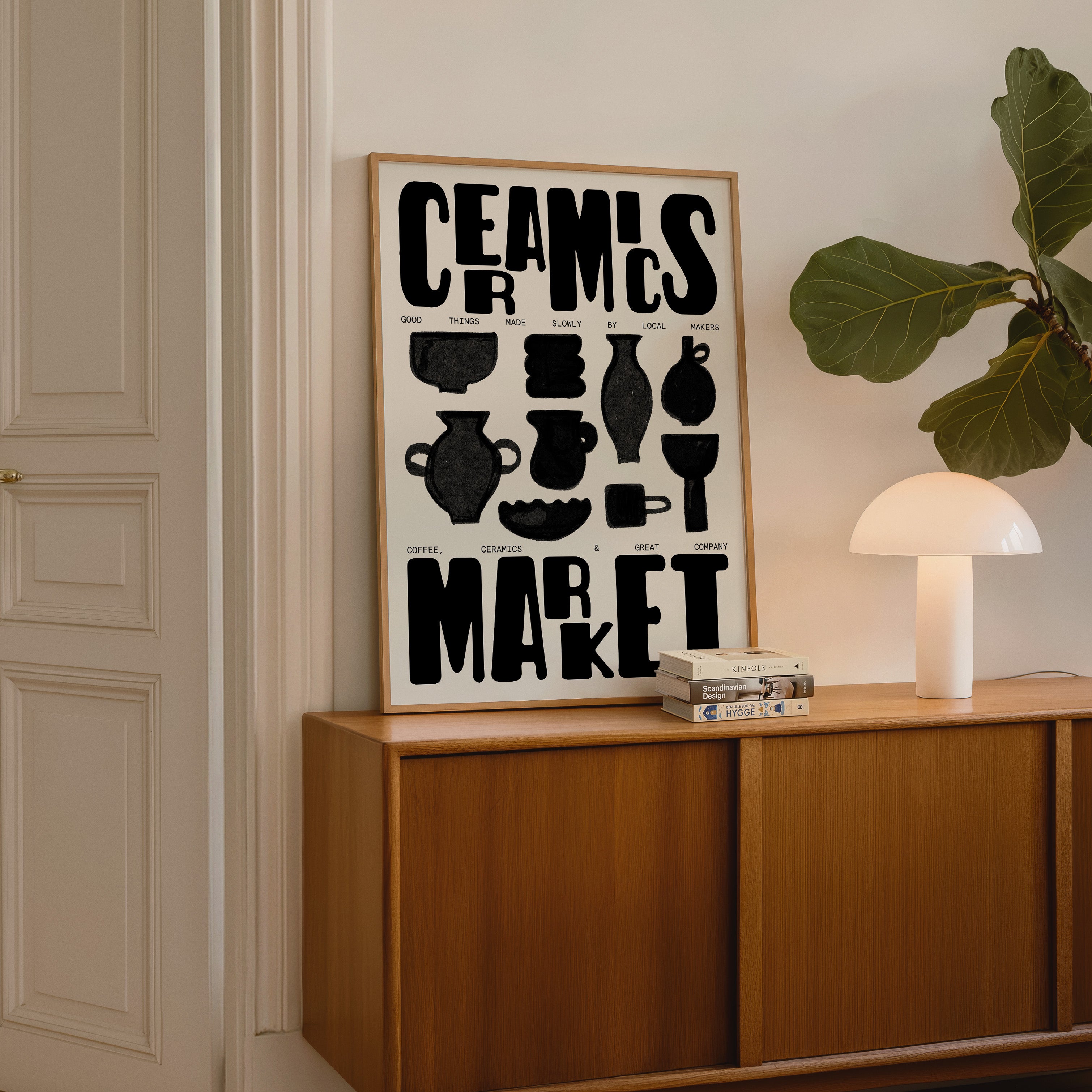 Ceramics Print | Pottery Wall Art | Retro Mid Century Kitchen Poster | Illustration