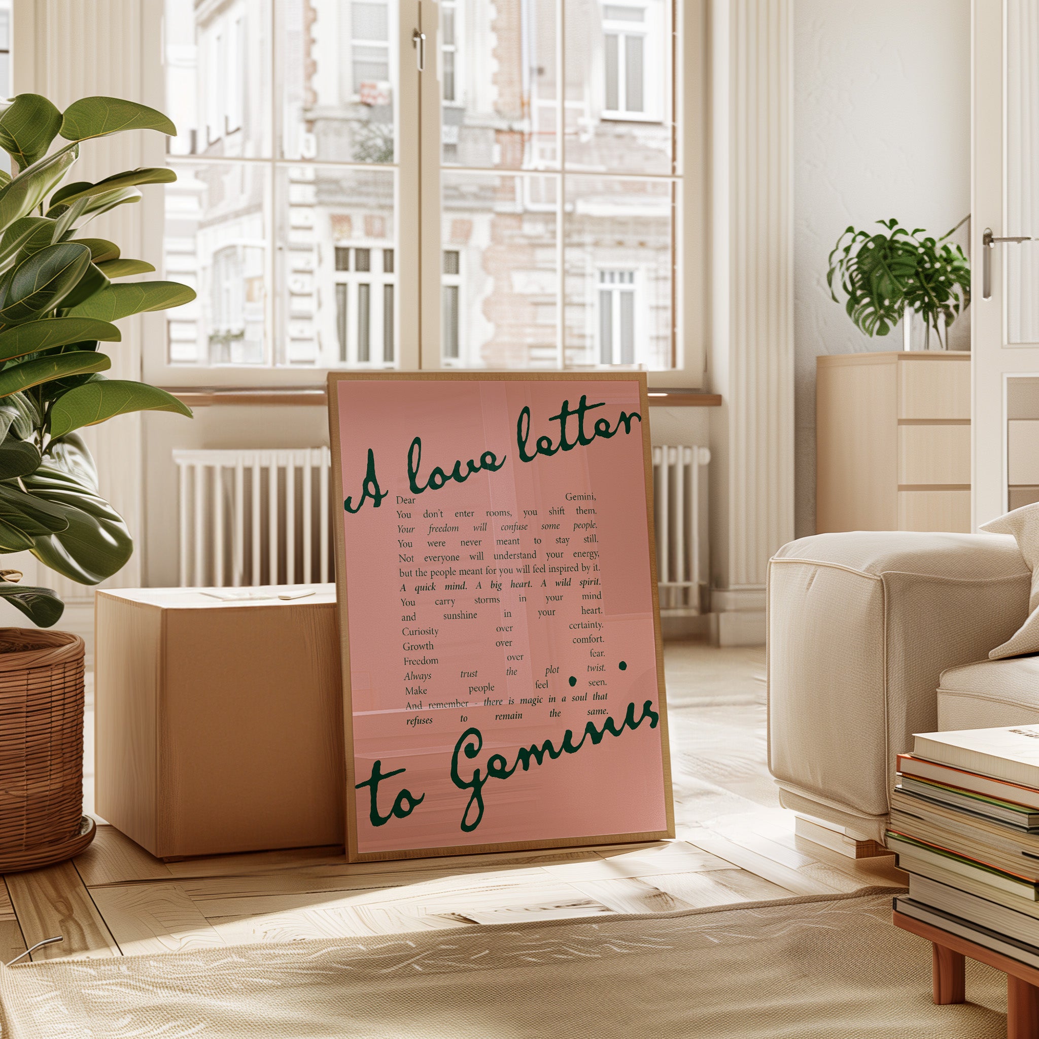 Gemini Zodiac Print | A Love Letter To Gemini | Astrology Wall Art | Star Sign Gift Poster