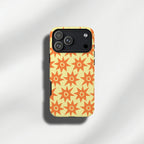 Yellow & Orange  retro starburst tough phone cases for iPhone and Samsung