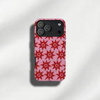 Pink & Red  retro starburst tough phone cases for iPhone and Samsung