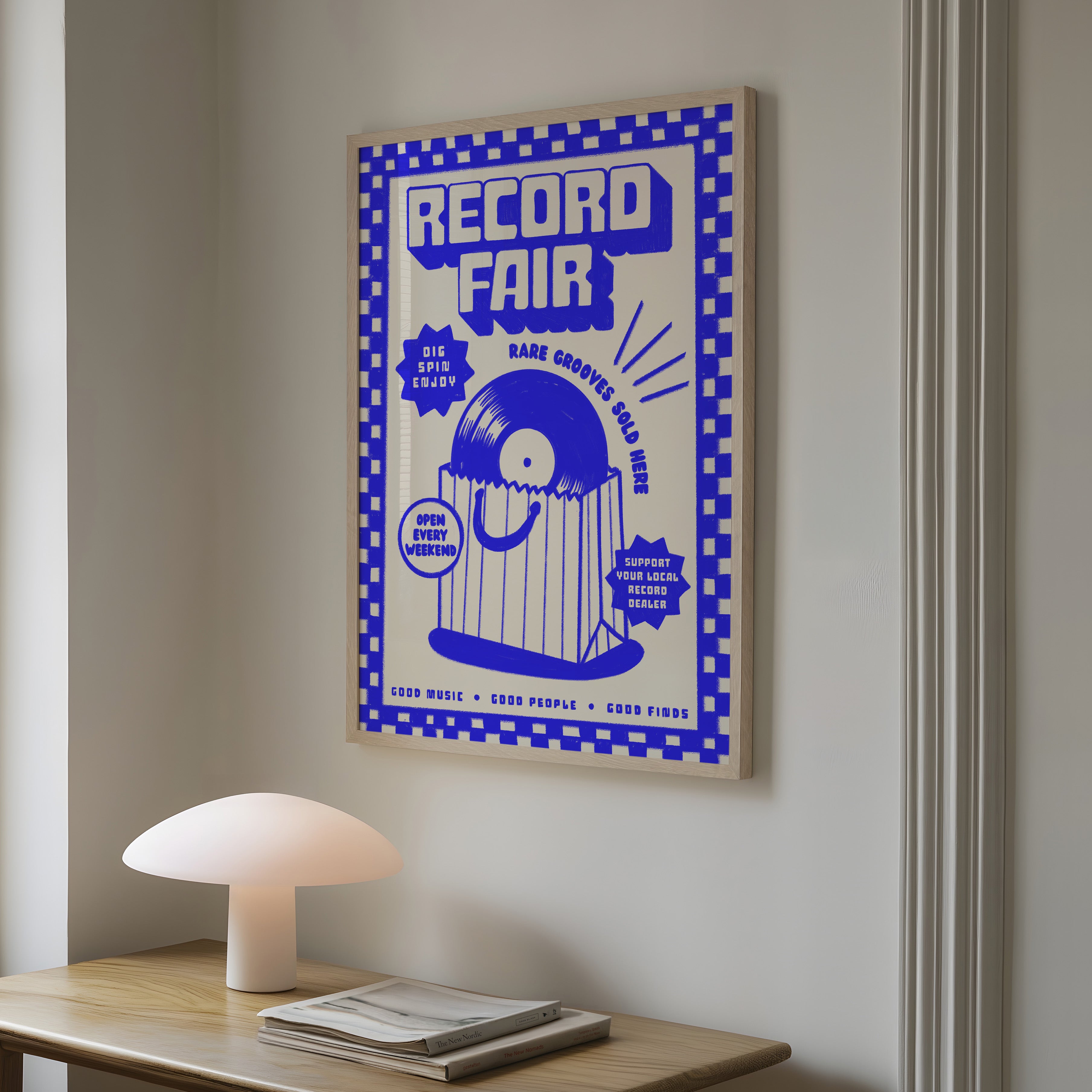 Record Fair Print | Vinyl Record Wall Art | Music Inspired Poster | Retro Mid Century Decor