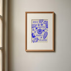 Food Print | Soul Mates & Small Plates | Kitchen Wall Art | Retro Mid Century Dining Poster