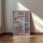 Wine Print | Good Wine Good Time | Kitchen Wall Art | Retro Mid Century Wine Poster