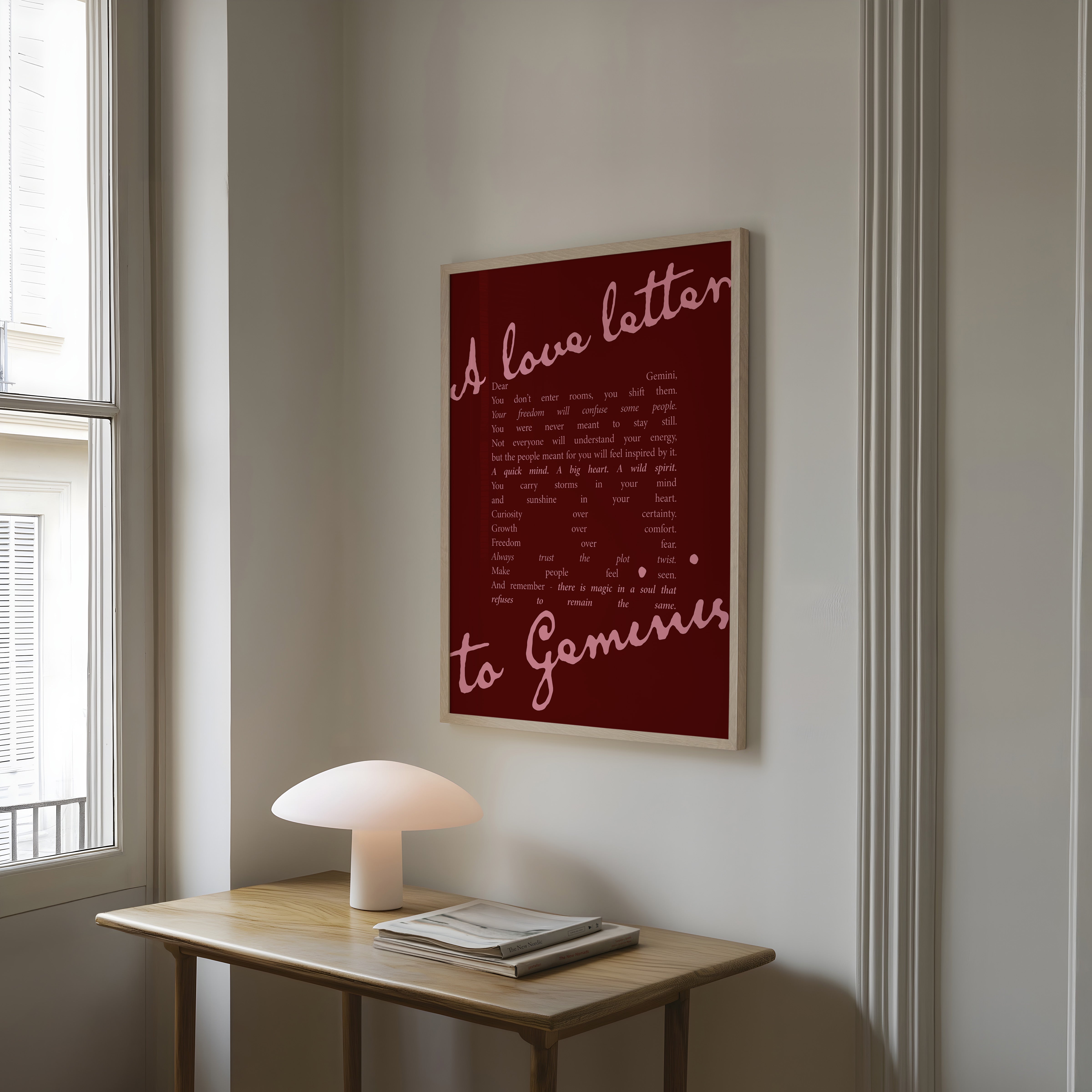 Gemini Zodiac Print | A Love Letter To Gemini | Astrology Wall Art