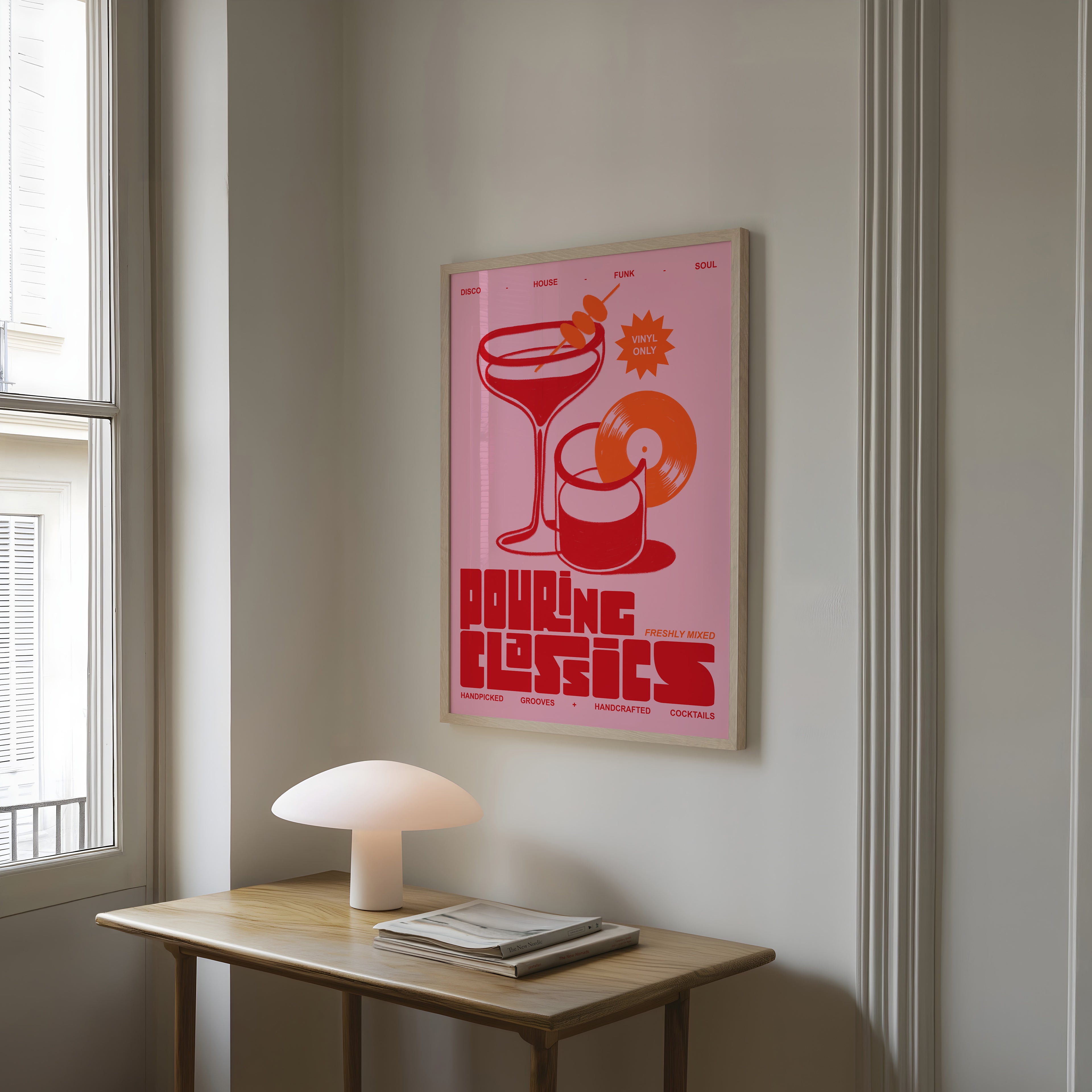 Cocktail Print | Pouring Classics | Music Inspired Mid Century Wall Art