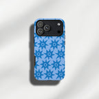 Blue retro starburst tough phone cases for iPhone and Samsung