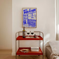 Wine Print | Let's Wine & Dine | Kitchen Wall Art | Retro Mid Century Restaurant Poster