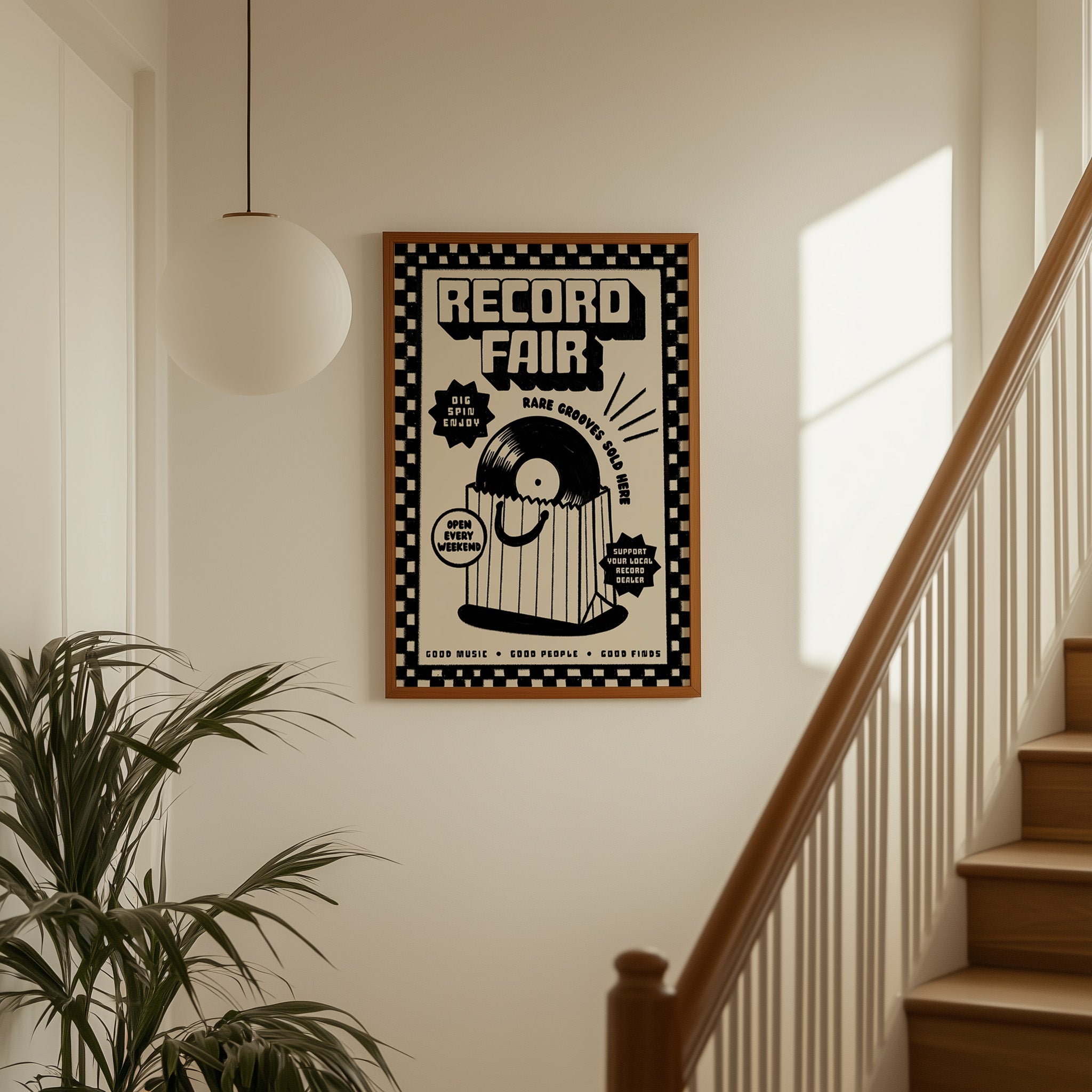 Record Fair Print | Vinyl Record Wall Art | Music Inspired Poster | Retro Mid Century Decor
