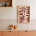 Wine Print | Good Wine Good Time | Kitchen Wall Art | Retro Mid Century Wine Poster